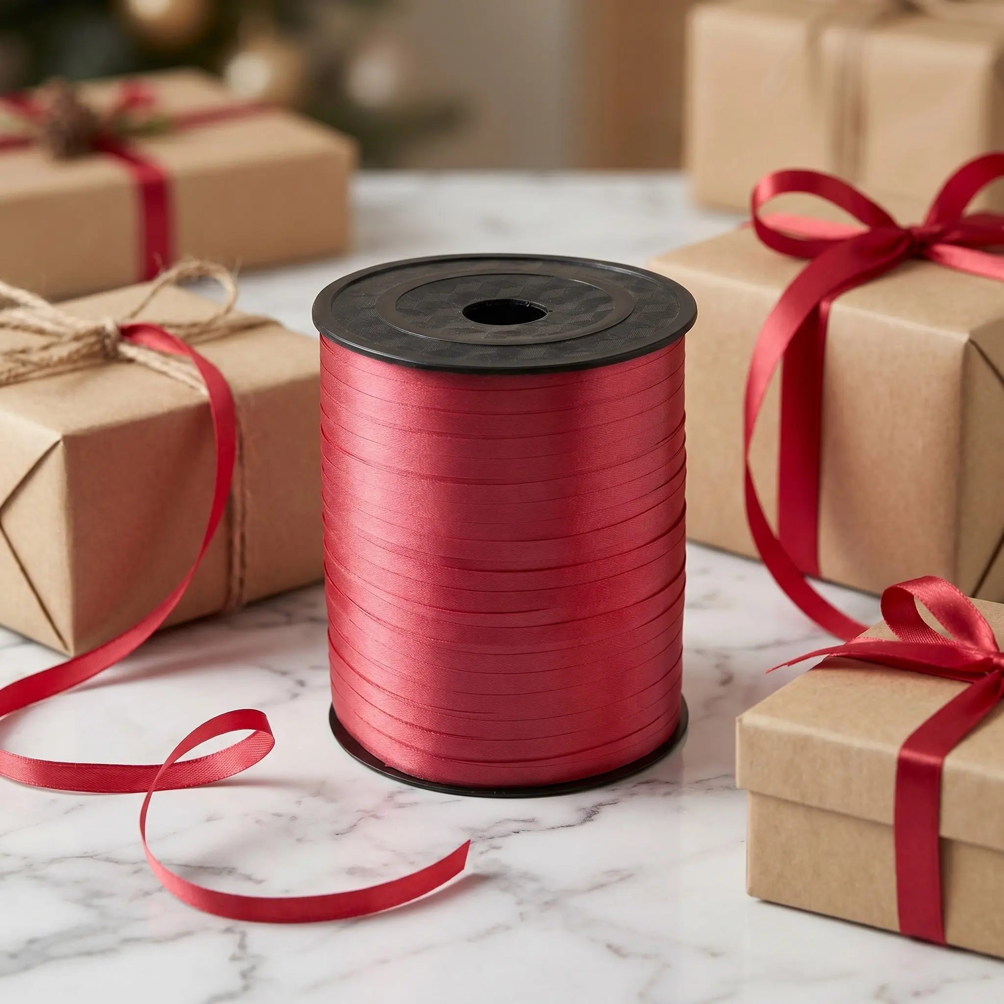 1 Roll 500 Yards Red Balloon Ribbon String 1/5