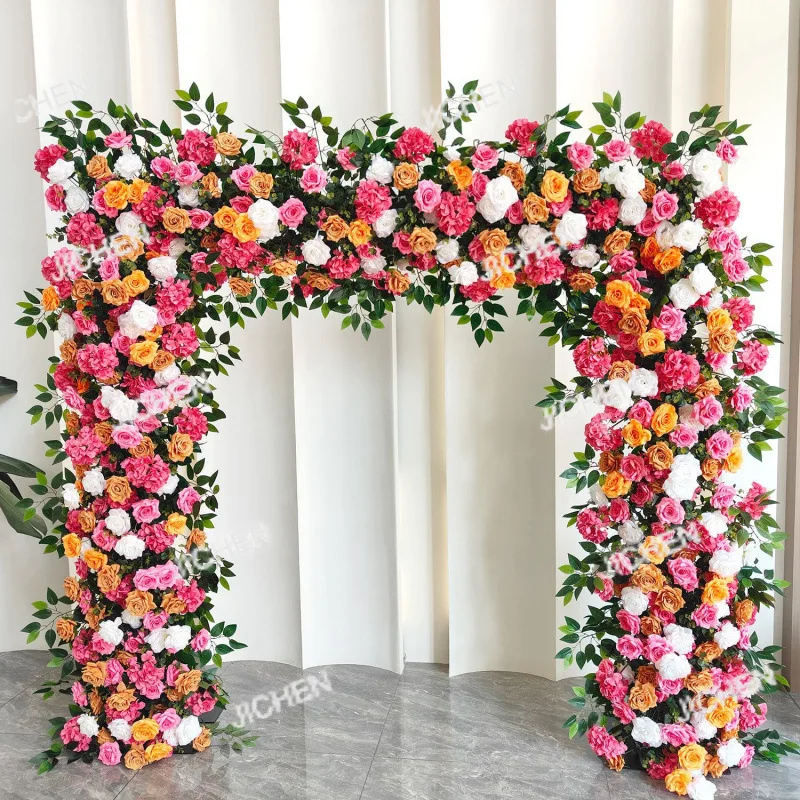 

Европейский осенний цвет, квадратная арка, цветочный фон, композиция, свадебный цветок, имитация цветочной стены, фон, стена