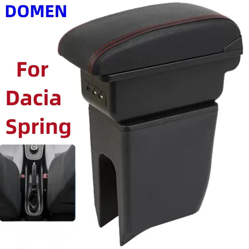 

For Dacia Spring armrest box For Renault K-ZE car armrest box center storage box Internal Retrofit USB charging Car Accessories