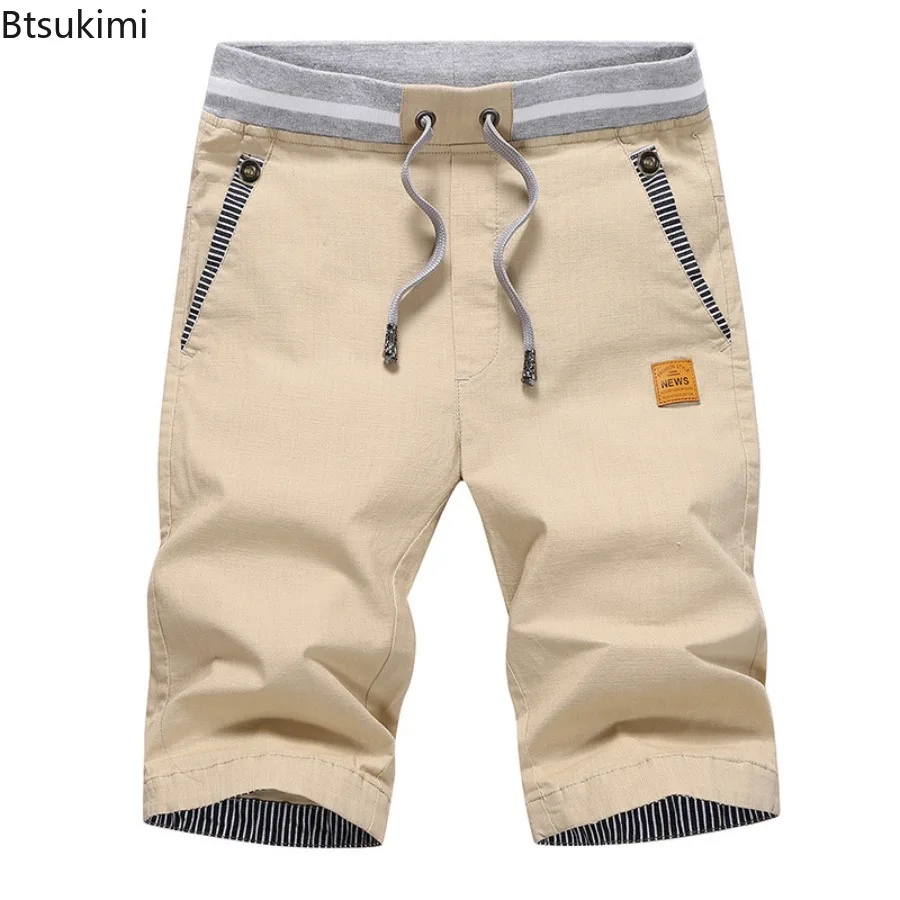 

New Men's Summer Casual Shorts Cotton Breathable Gym Joggers Pants Fashion Loose Drawstring Sweatpants Male Pocket Beach Shorts