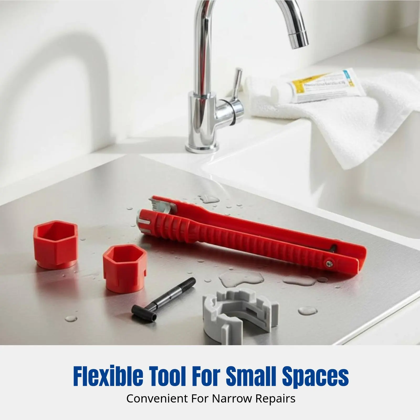 Plumbing Sink Wrench, Multifunctional Plastic Tool, Bathroom Faucet Valve Installation, Home Repair view 4