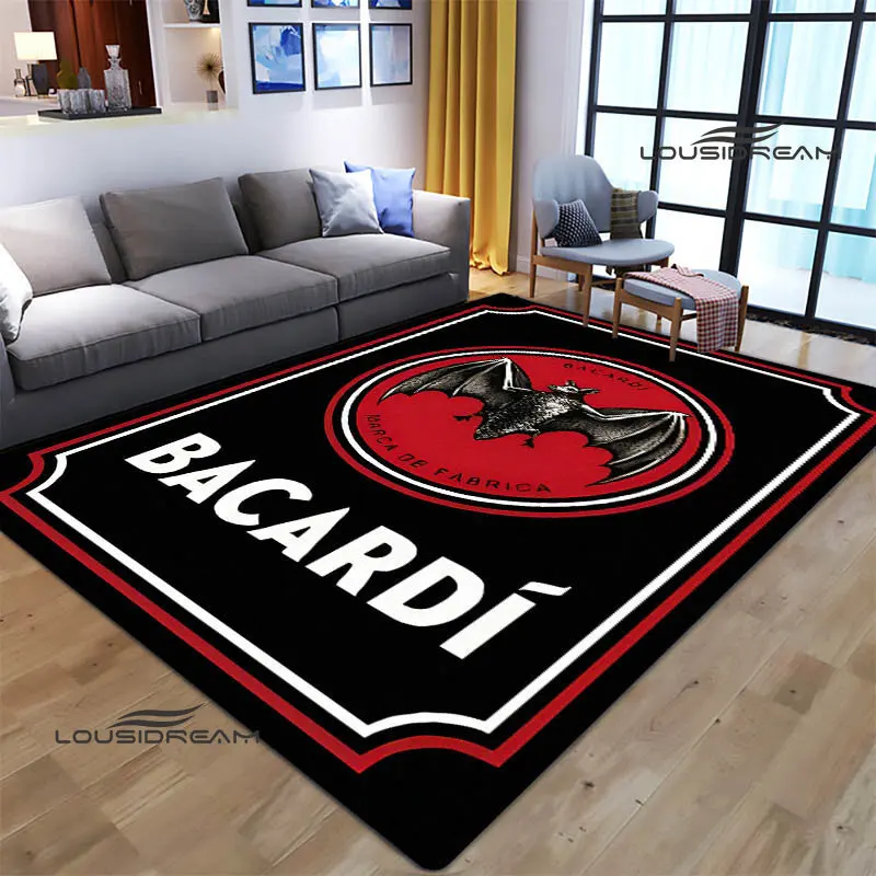 Bacardi Wine Logo Carpet Fashion Play Carpet Living Room Bedroom Beautiful Non-slip Carpet Photography Props Birthday Gift