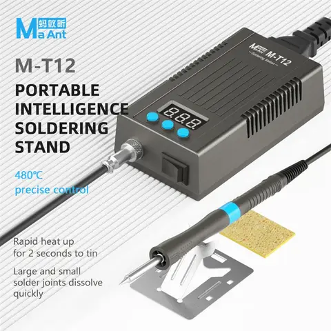 MaAnt M-T12 75W Soldering Iron Station for Mobile Phone Repairs T12 Portable Digital Display Constant Temperature Welding Tools