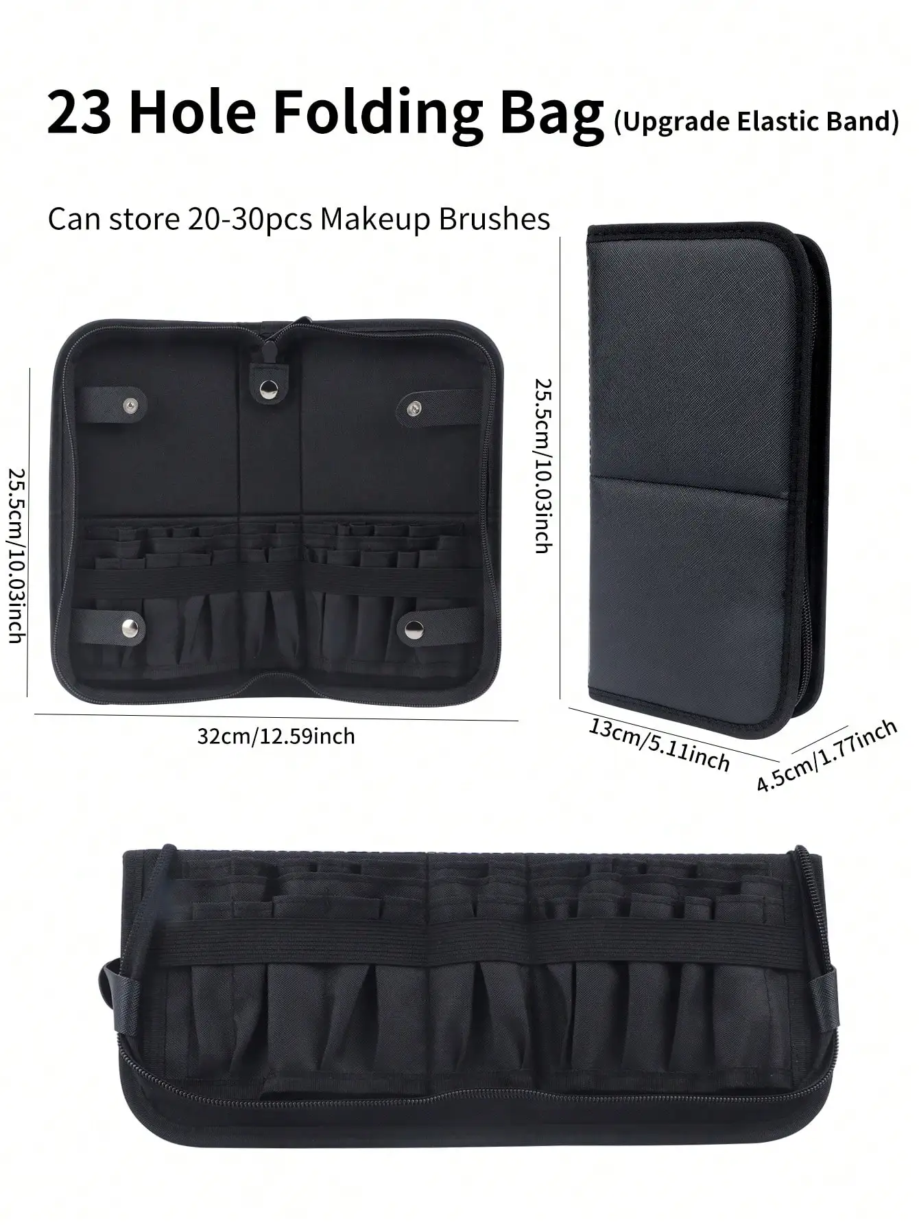 14/23/29-Compartment Makeup Brush Organizer, Upright Makeup Brush Travel Case, Portable Travel Makeup Brush Bag, Handbag