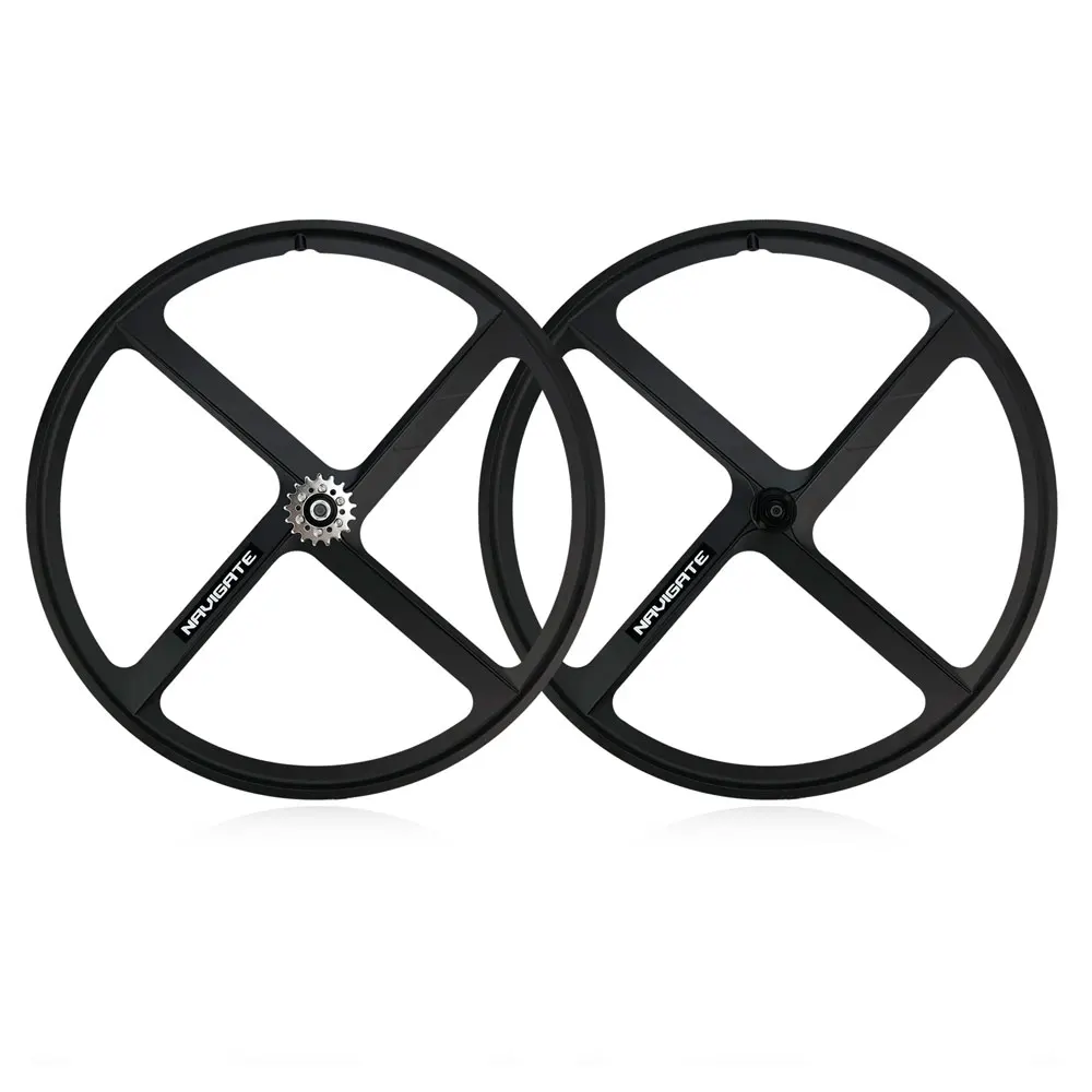 STLF Direct Factory Sales Superlight 700C Fixie Bike Wheelset with V Brakes Magnesium Alloy 4-Spoke Rim Bicycle Wheel with Fixed