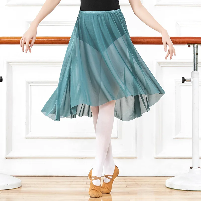 

Ballet Skirt Adult Women Middle Mesh Skirt Dance Tulle Skirt Ballet Exercise Clothing Chiffon Skirts Black Stage Costume Women
