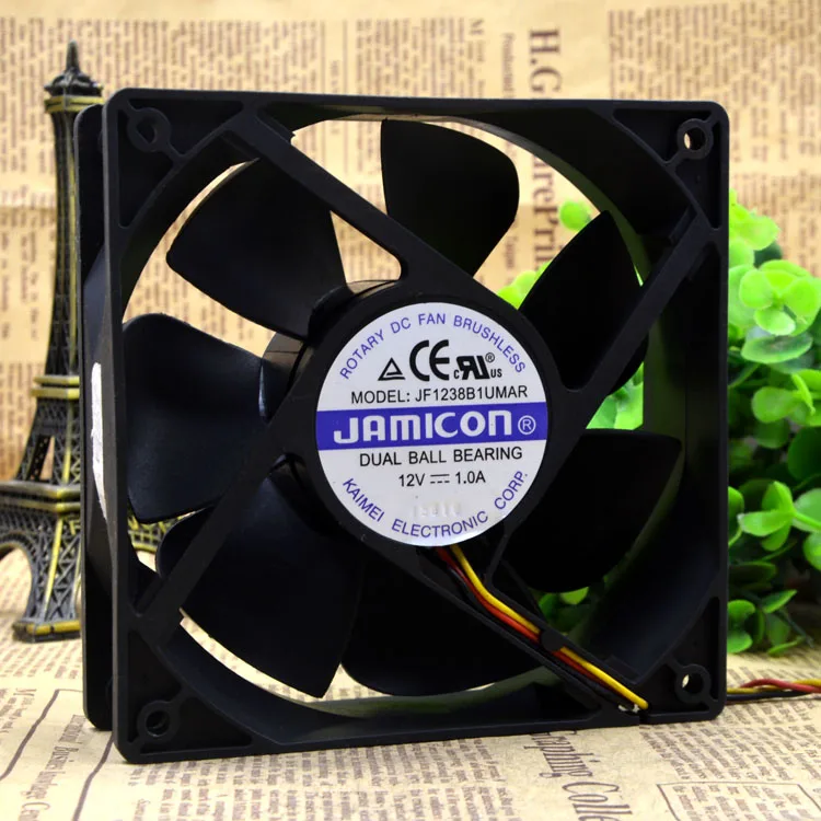 JAMICON JF1238B1UMAR 12CM 12V 1.0A 12038 Max Airflow Rate Chassis Cooling Fan