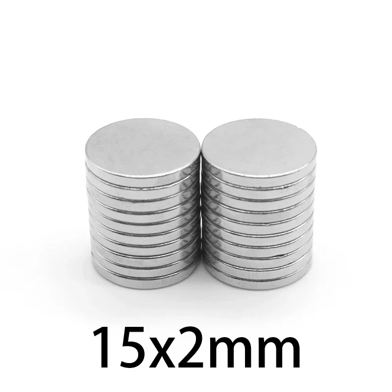 5-150PCS 15x2mm Neodymium Disc Magnets 15mmx2mm Permanent Small Round Magnet 15x2mm Thin Search Magnet Strong 15*2