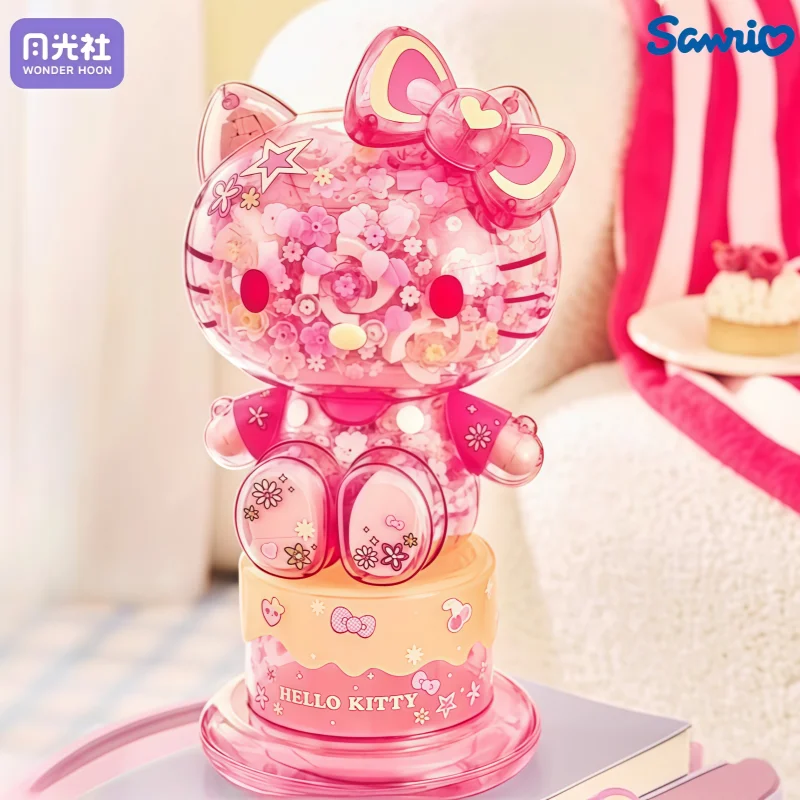 Hello Kitty Flower Cluster Assemblaggio Blocchi di costruzione Sanrio Grande Kawaii Anime Giocattolo Modello Ornamenti per il desktop Regalo di festa per bambini
