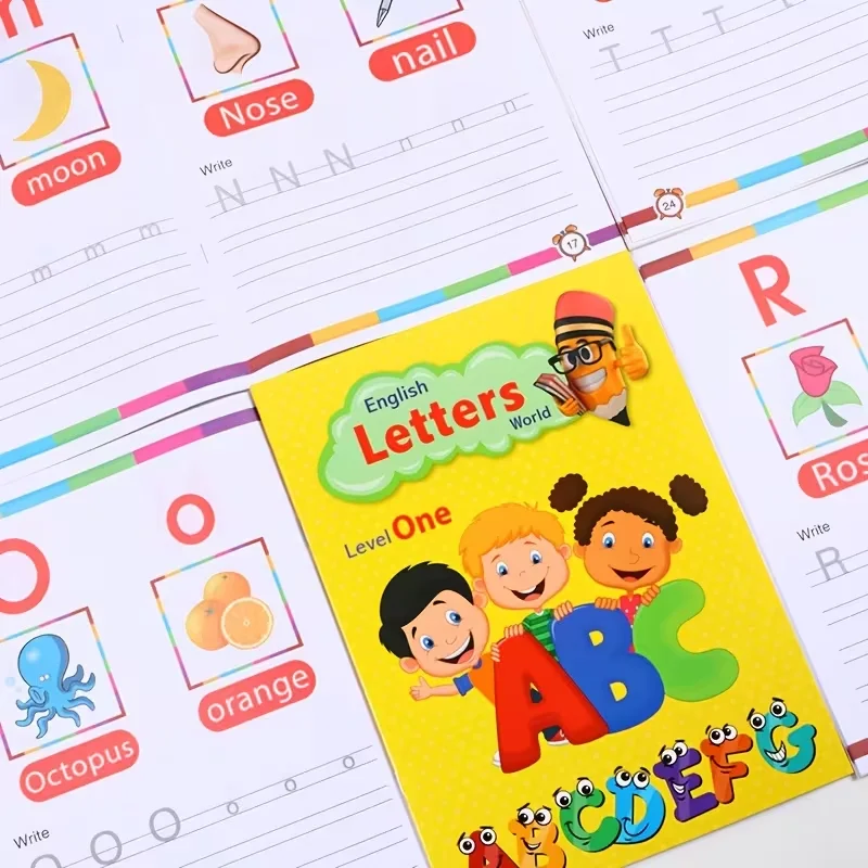 32-Page English Alphabet & Word Writing Book: Fun Circle-the-Picture & Guessing Games – Suitable for Home and School Learning