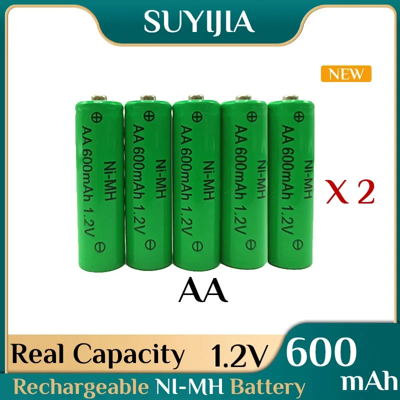 10 PCS AA 1.2V 600mAh NI-MH Rechargeable Battery Support Multiple Devices for Camera Game Console Flashlight MP3 Electric Shaver