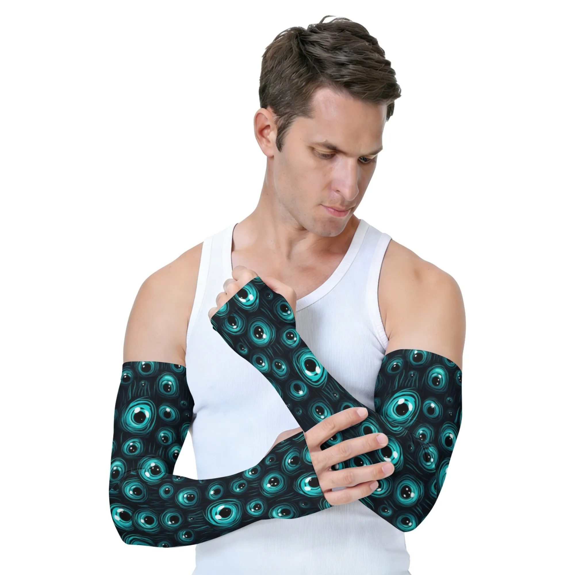 

Abstract Eye Theme Arm Sleeves Unisex Breathable Non-slip Quick-drying Sleeves Outdoor Cycling Hiking Gardening Protective Cover