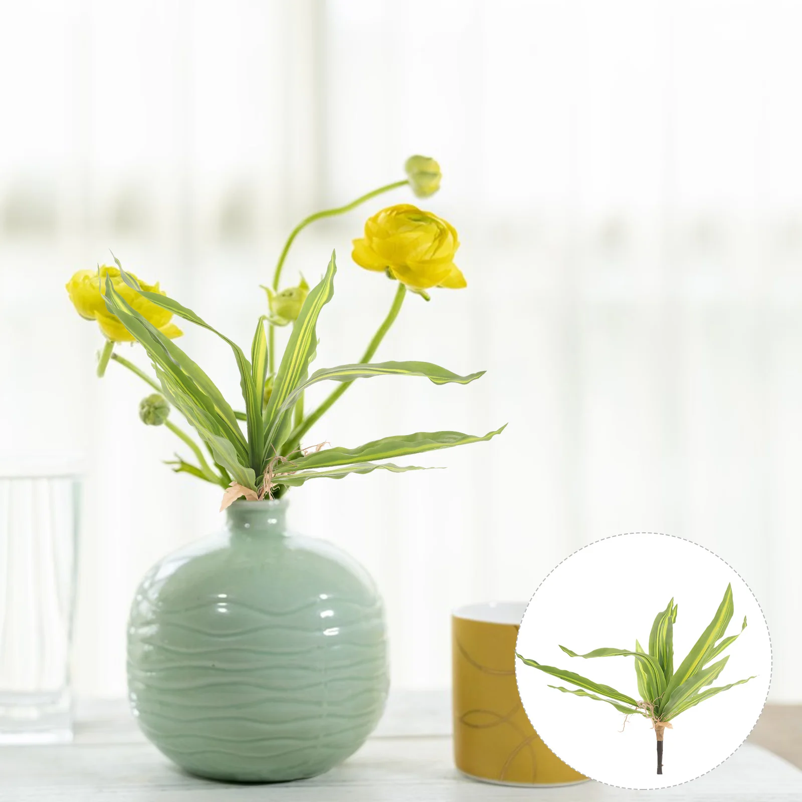 

Simulated Plant Artificial Green Plants Decor Vase Fake Small Desktop Office Living Room Faux Plant Home Decor