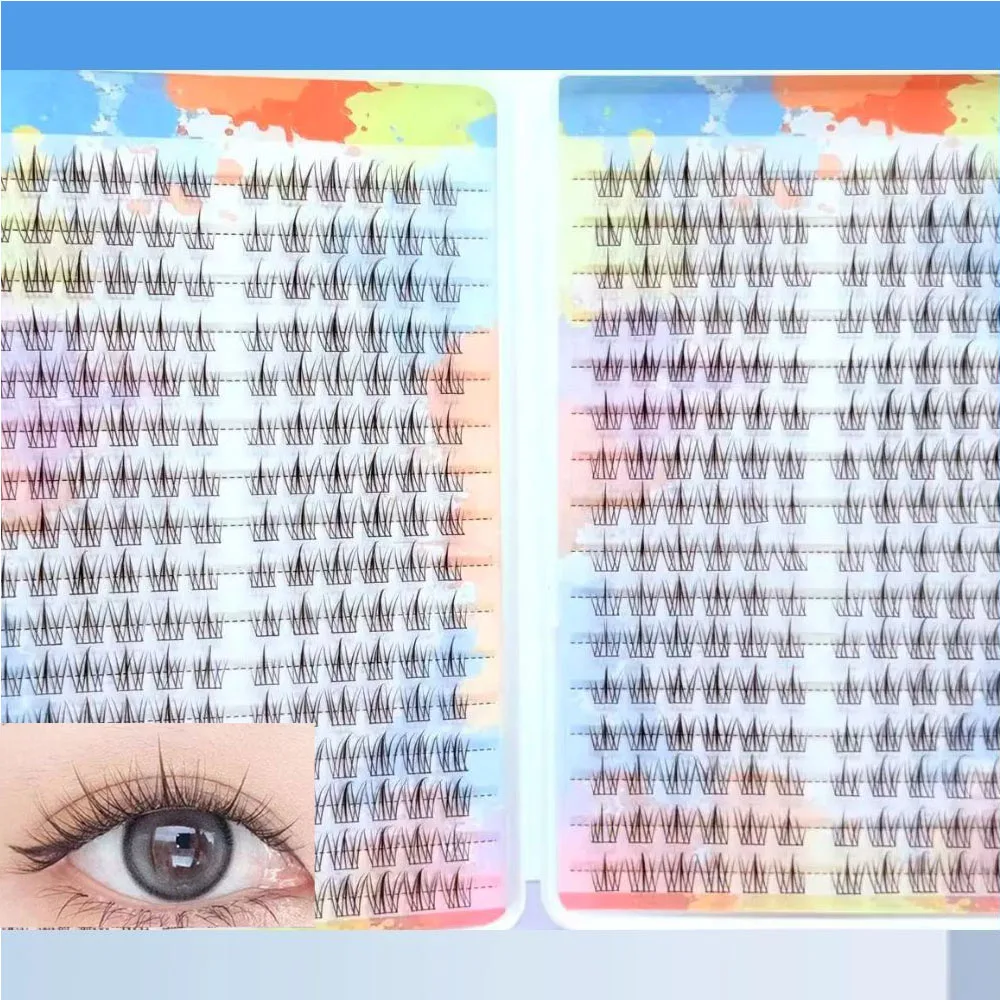 ホットセール ひまわり型つけまつげ 384束 ウィスピー細バンドつけまつげ デートや普段使いに