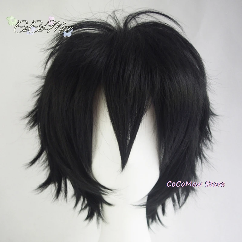 Perruque Anime Cosplay pour Homme et Femme, Fibre, Degré de Chaleur, Costumes d'Halloween, 30cm