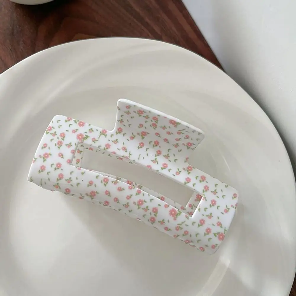 Vintage Floral Hair Clip High Elastic Spring Headdress Hair Claw Clip Hair Accessories Korean Style Side Clip Makeup Shower