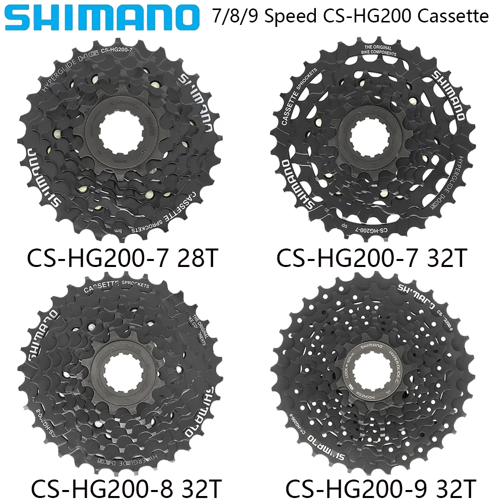 SHIMANO 7/8/9 Speed Bicycle Cassette Sprocket CS-HG200 28/32/34/36T Cassette For MTB Bike Original Cycling Parts