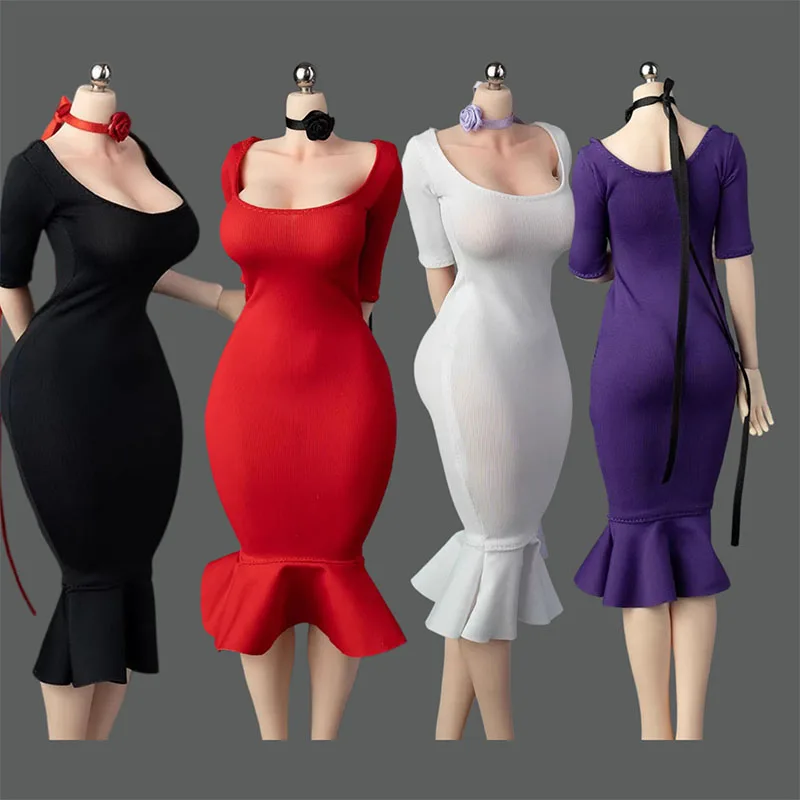 

ICE TOYS ic1026 1/6 Женское вечернее платье с рыбьим хвостом, элегантное эластичное платье, модель одежды, подходит для 12-дюймовых фигурок солдат и кукол.