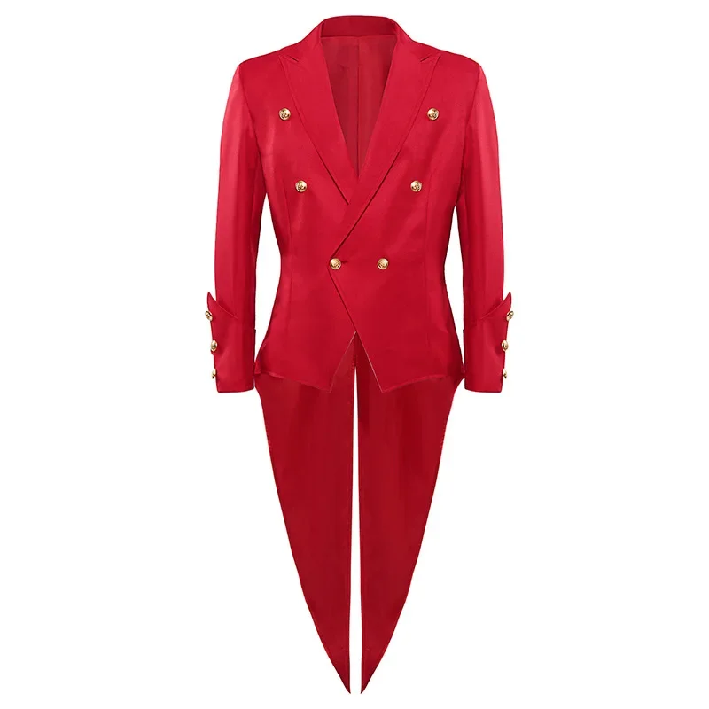 

Halloween Cosplay Costume Men Steampunk Victorian Jacke.New Medieval Gothic Tailcoat Vintage Red Renaissance Coat