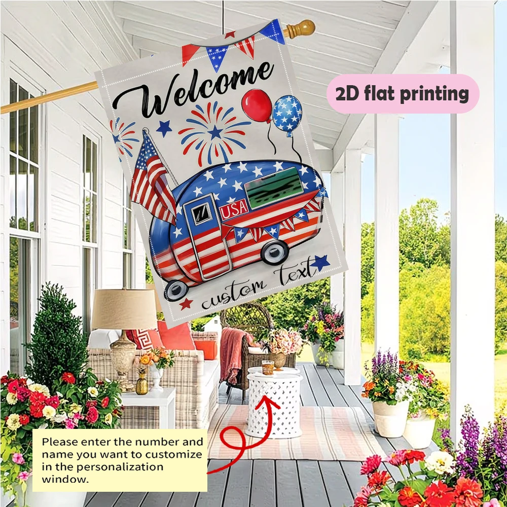 1pc double-sided Customizable RV Holiday Camping Garden flag personalized custom text garden decoration 30*45cm(12x18in)