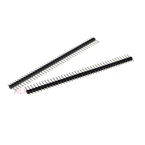 Imagen 2 del producto 200 Uds 1X40 PIN fila única macho 2,54 MM paso 11MM conector de PIN largo tira 1X40PIN 1*40 40p 40PIN (6 colores) para PCB