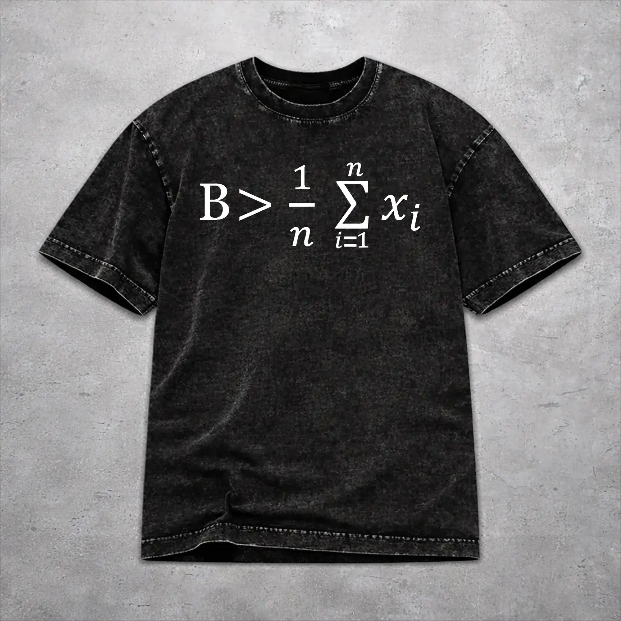 Funny Math - Be Greater Than Average  Outfit Washed T Shirts Men Women Streetwear Hip Hop T-Shirts Summer  Tees Tops