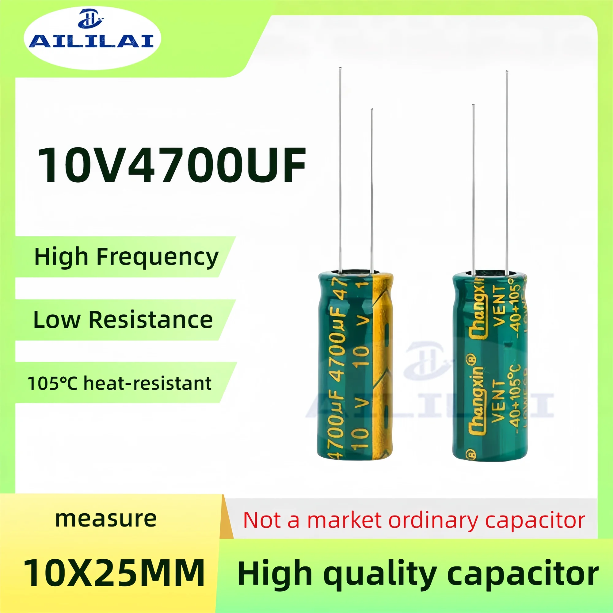 5PCS Original 10v4700uf Niedrigen ESR/Impedanz Hochfrequenz 10V 4700UF Aluminium-elektrolytkondensator 10V4700UF Größe: 10x25MM