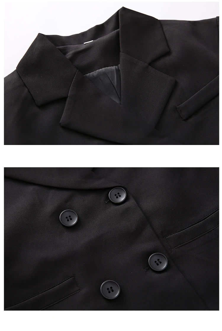 Eleganter Kinder-Blazer in Schwarz, Hochzeitsjacke für Mädchen im englischen Stil, formelle Kleidung, lockerer Freizeitanzug für Kinder. – Detail 10