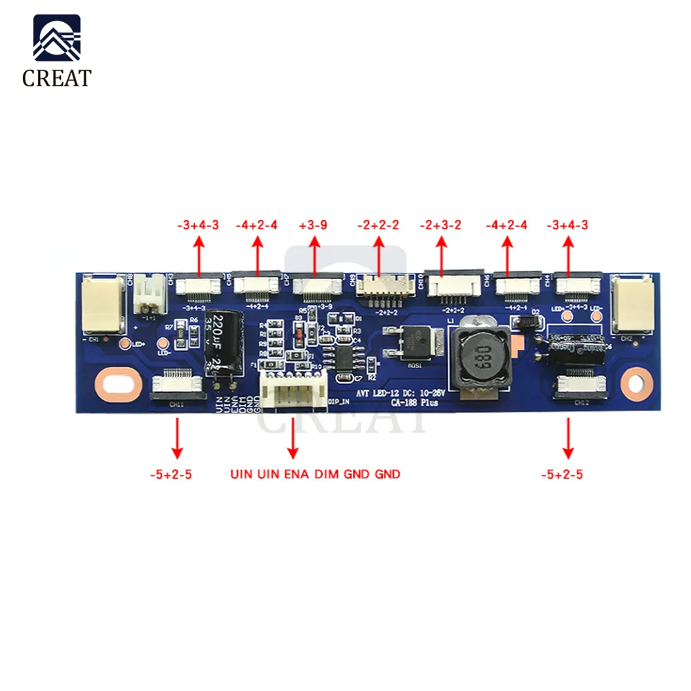 CA-188 Multifunction Inverter for Backlight LED Constant Current Board Driver Board 12 connecters LED Strip Tester Standard