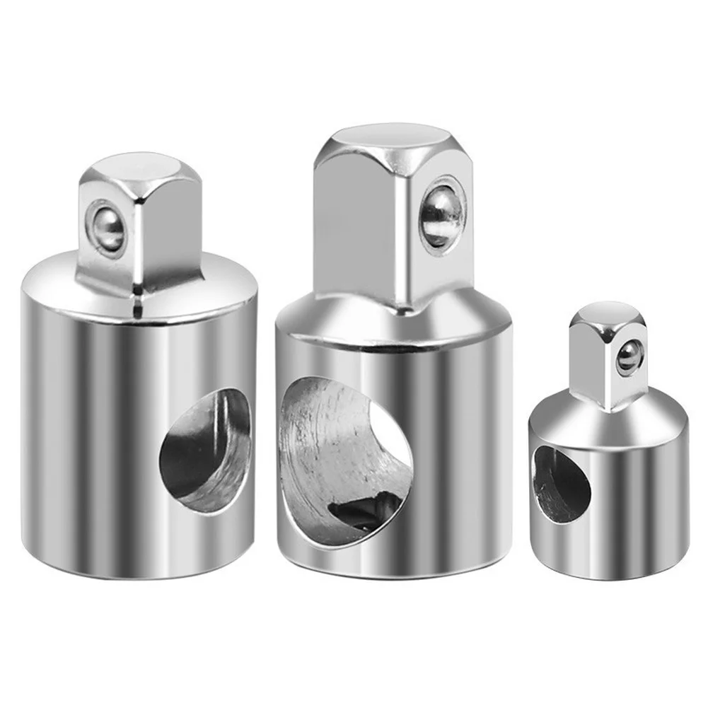 3pc 1/2 3/8 1/4 Socket Extension Bar Adapter Wrench Converter Socket Joints Ratchet Drive Adapter Drive Converter Kit For Wrench