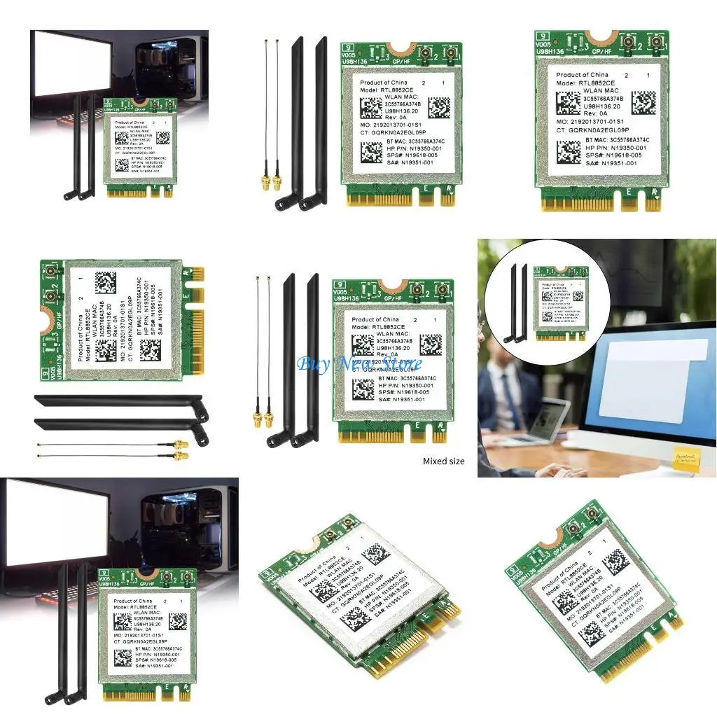 

20CE WiFi6E Card 2.4/5/6Ghz 5.2 Wirelessly RTL8852CE Wirelessly Adapter