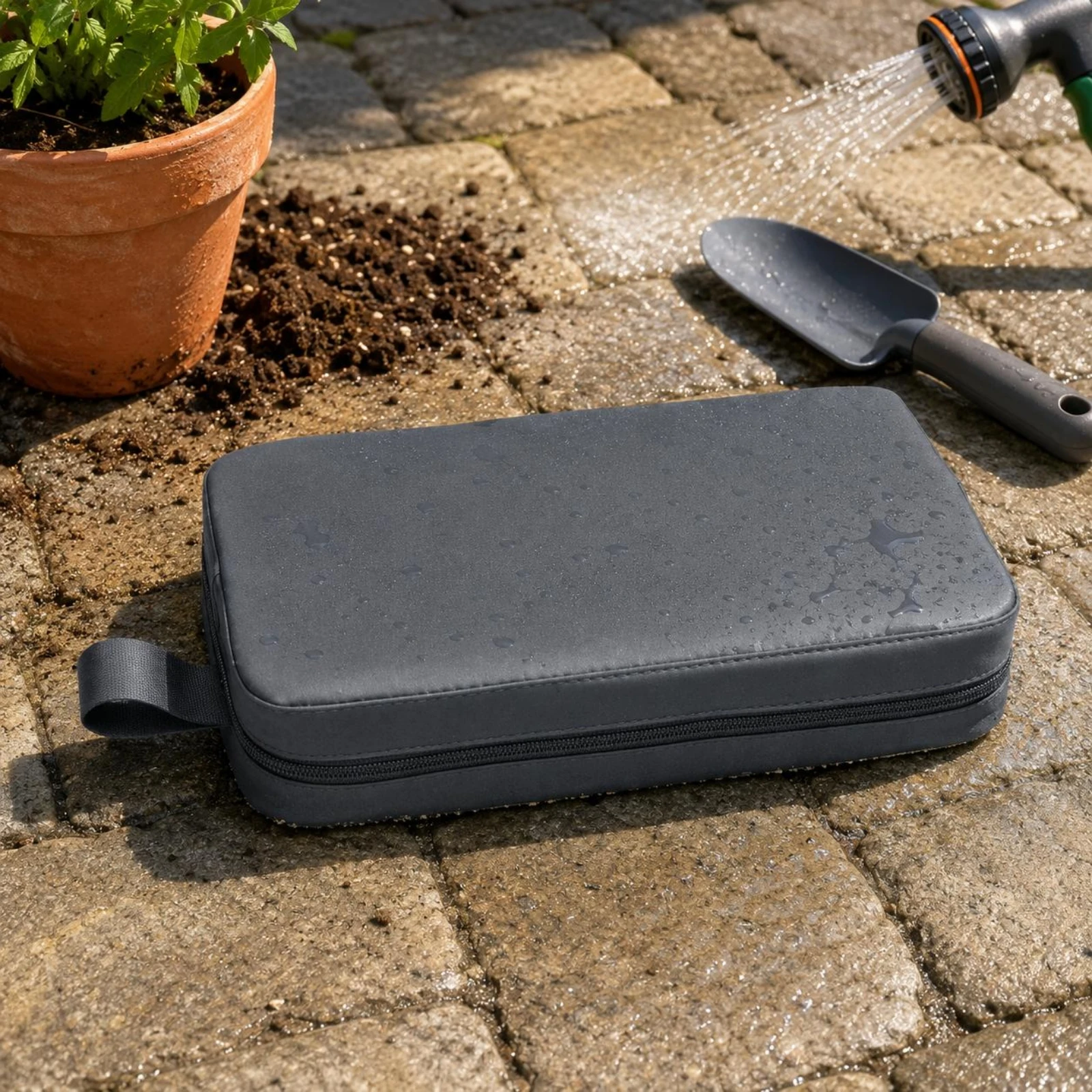 Rectangular Kneeling Pad Stitched Seams Foam Kneeling Pad Shock Absorbency Built in Handle