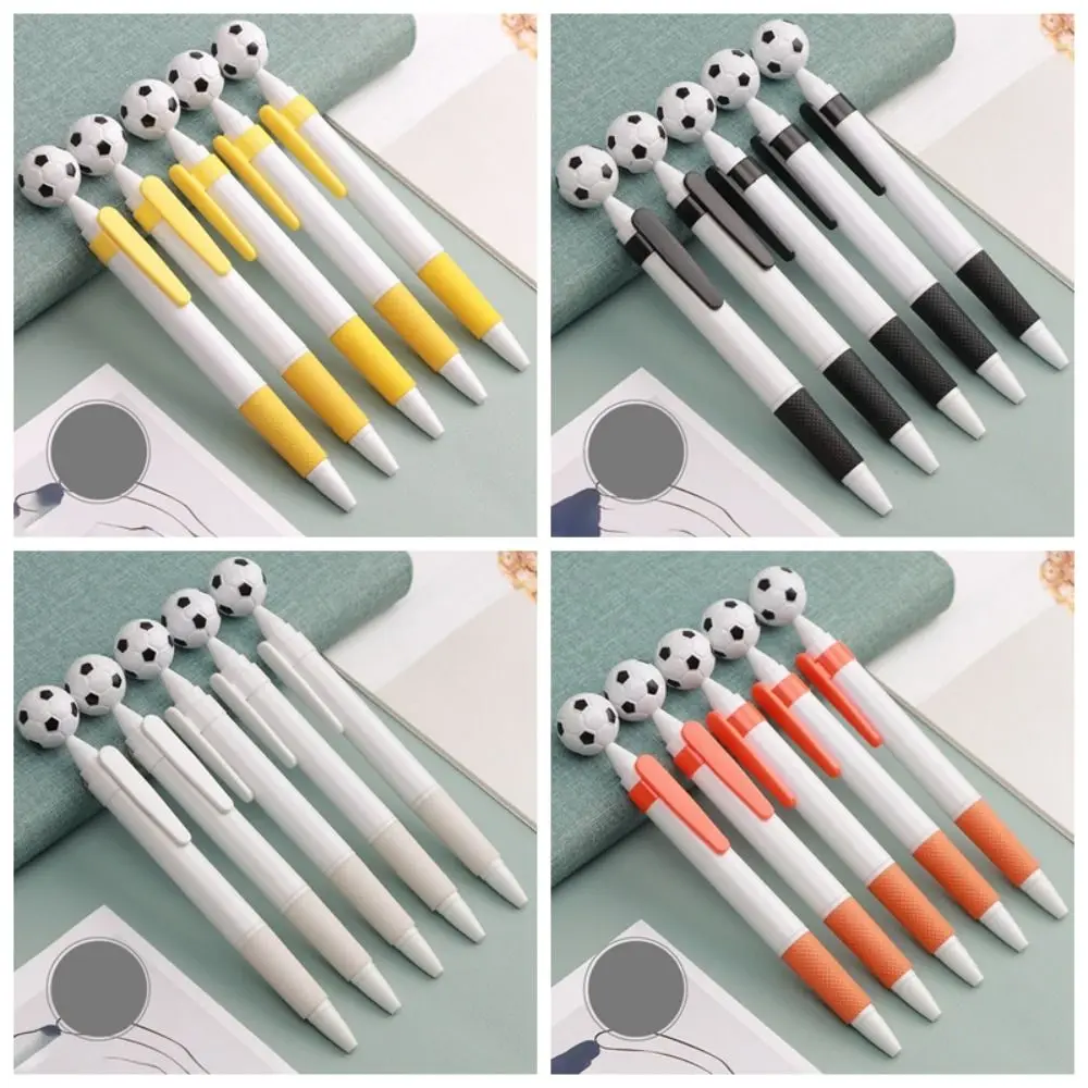 

5 Pcs/Bag Cute Football Ballpoint Pen Multi-use Soccer Shape Ink Pens Portable Creative Signature Pens Note Taking