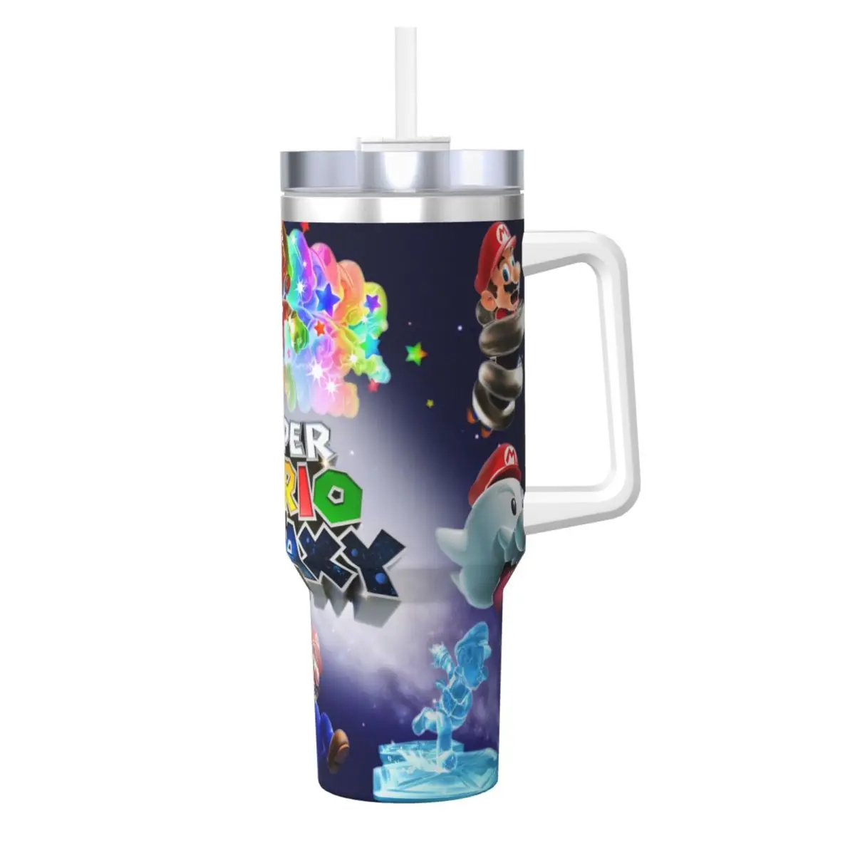 Super Mario Galaxy Tumbler Cold Drink Water Bottle Keep Heat Stainless Steel Thermal Cups Design Travel Mugs Cup