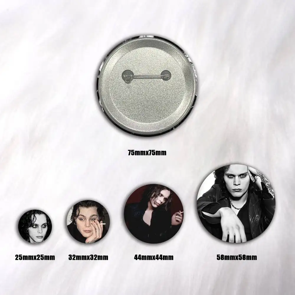A-HIM Band V-Ville V-Valo 75x75 25x25 Mm Cartoon Round Brooches On Backpack Shirt Accessories Jewelry Badge Gift For Friends