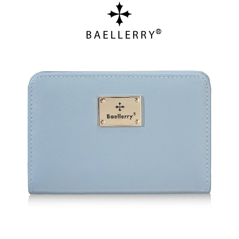 Baellerry 2026 Women's Multi-functional Short Wallet Pure Color Card Holder Oil Wax Leather Zipper Coin Purse Fashion Accessory