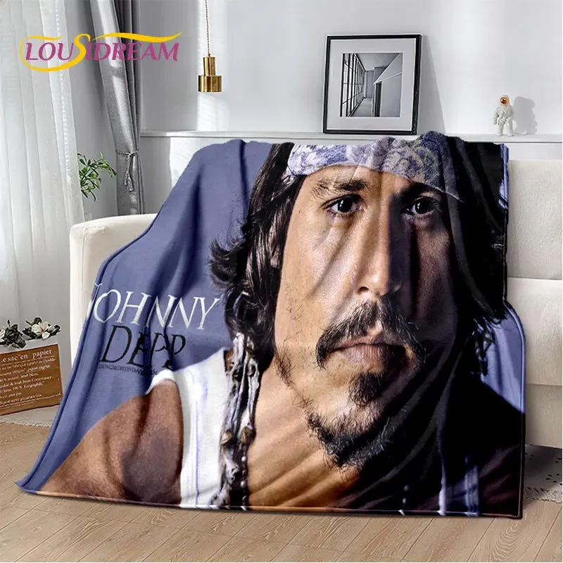 

3D Printing Johnny Depp Series Soft Plush Blanket,Flannel Blanket Throw Blanket for Living Room Bedroom Bed Sofa Picnic Cover