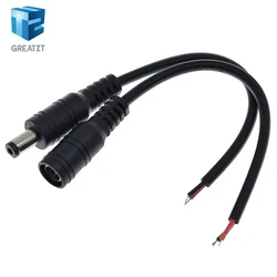 GREATZT 1Set 5.5x2.1 Plug DC male or Female Cable Wire Connector For 3528 5050 LED Strip Light For diy