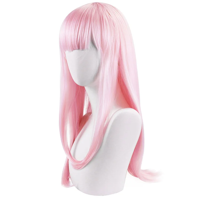 Perruque rose avec frange pour femmes et filles, Chika Fujiwara, perruque kaguya-sama: Love Is War, Anime Cosplay Halloween Party Hair, 60 Cm