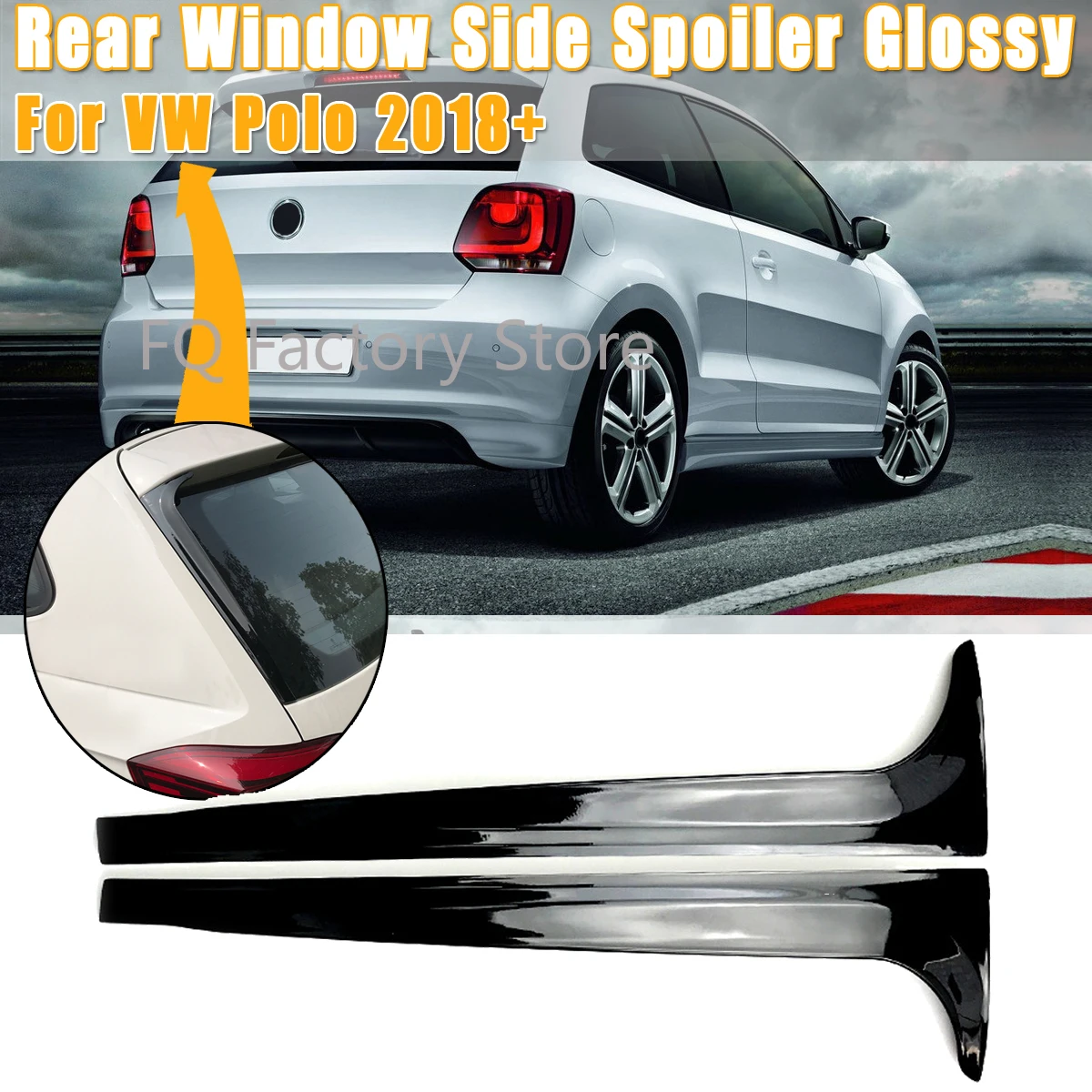 Für VW Polo MK6 2018+ Paar Heckscheiben-Seitenspoiler Canard Splitter! Nicht für GTI-Modelle