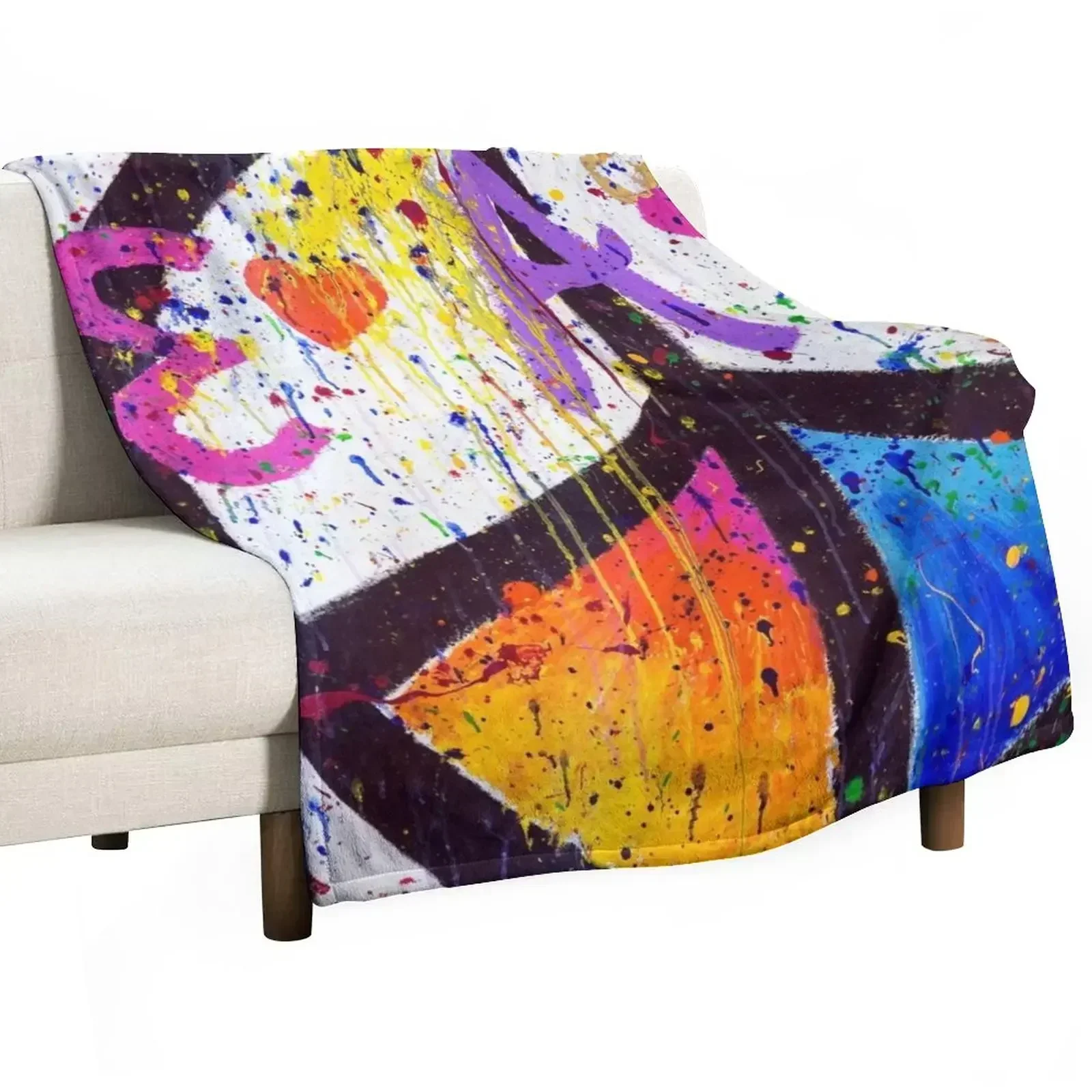 Peace Sign Graffiti Throw Blanket Large Sofa Quilt warm for winter blankets ands decorative Multi-Purpose Blankets