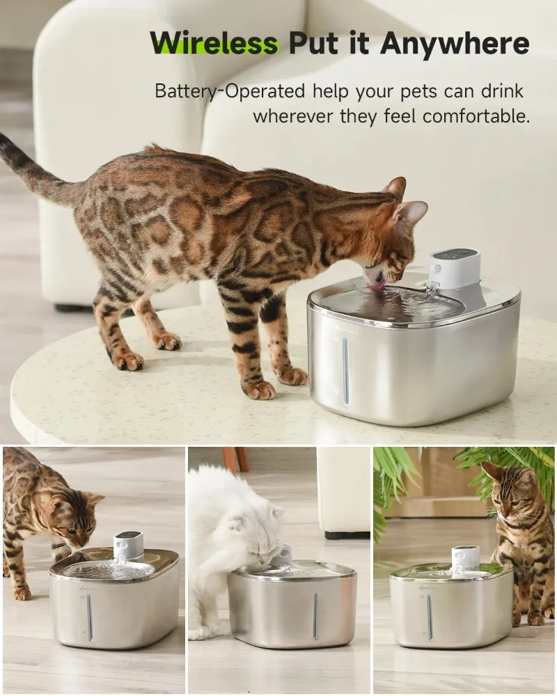 4L Auto Sensor Wireless Water Fountain For Dogs Plastic Pet Dispenser With Food And Feed Accessories PC Material