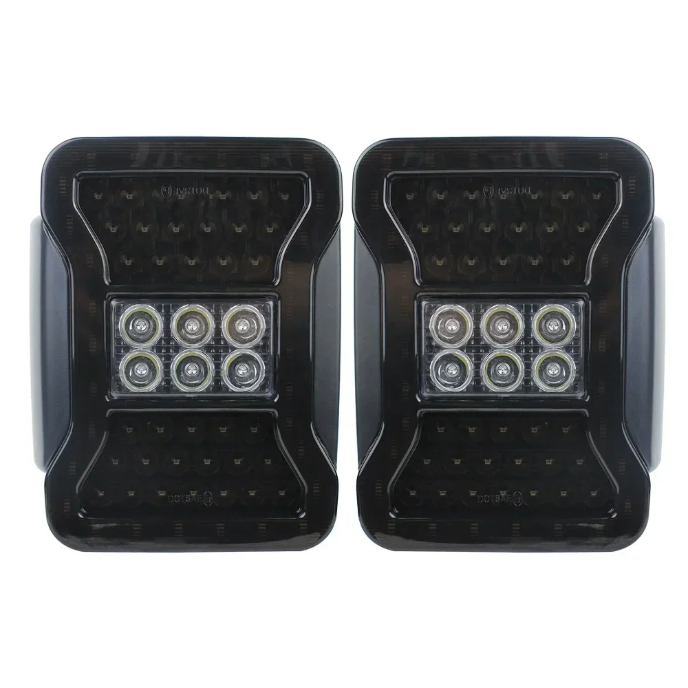 XDSModified JL Look Style Tail Lights W/Brake & Reserve Lamps Smoked Lens For Jeep Wrangler JK/JKU 2007-2018