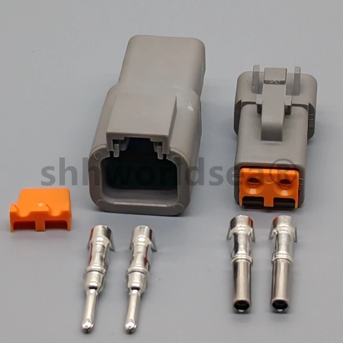 shhworldsea 2Pin DTP04-2P DTP06-2S Automotive Connector DTP Series 2 Way female male Receptacle 2P