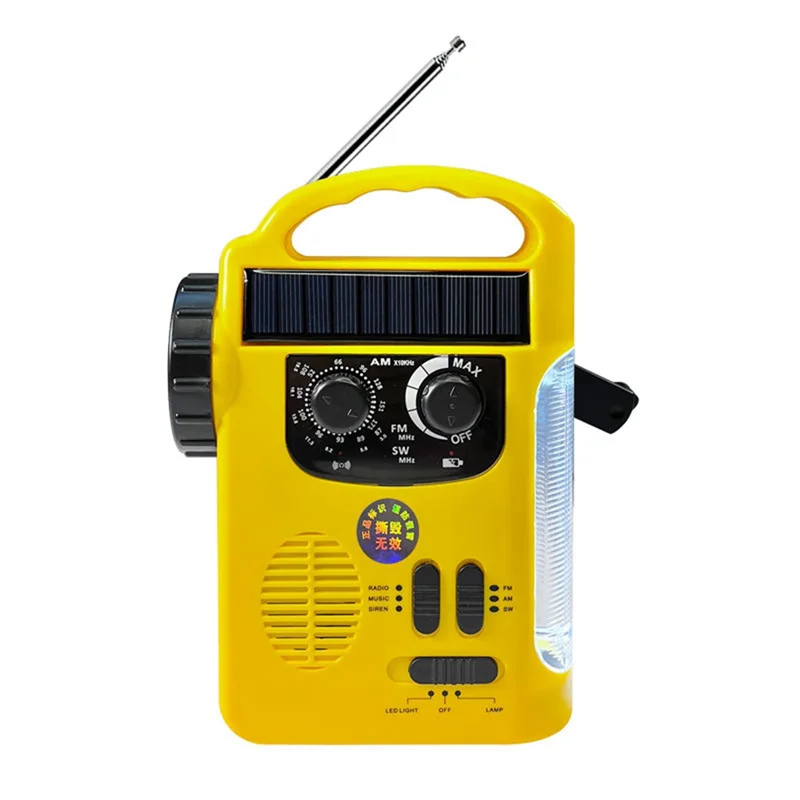 

-A99Z Карманный ручной аварийный радиоприемник 1200 мАч AM/FM Солнечная радиостанция со светодиодным фонариком SOS-сигнализация для приключений на открытом воздухе, кемпинга