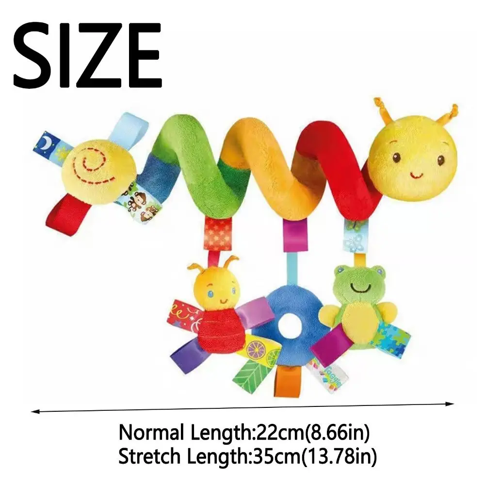 만화 동물 아기 카시트 장난감 봉제 인형, 여러 가지 빛깔의 나선형 걸이식 아기 장난감, 부드러운 신축성 침대 포장 장난감, 0-12 개월