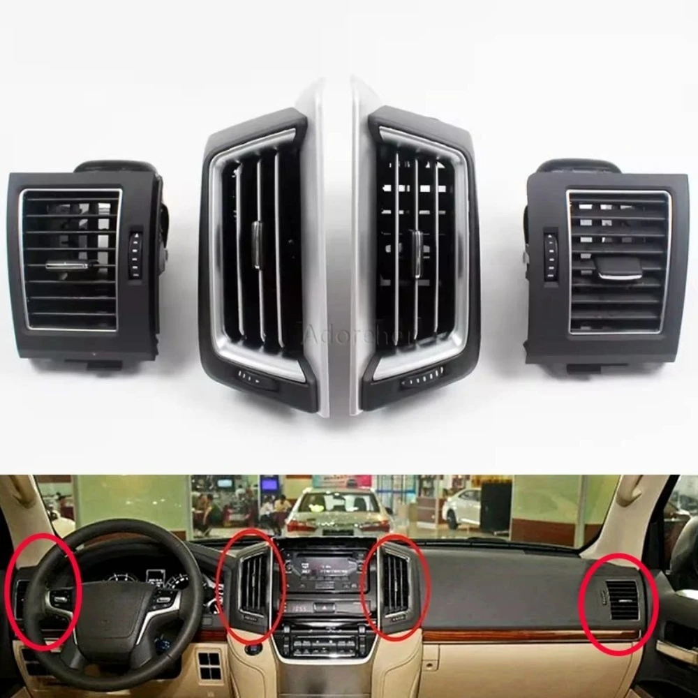Car Vents Center A/C Dash Air Vent Assembly Console Outlet Insert Frame for Toyota Land Cruiser 200 LC200 16-21 Air Vent Grille