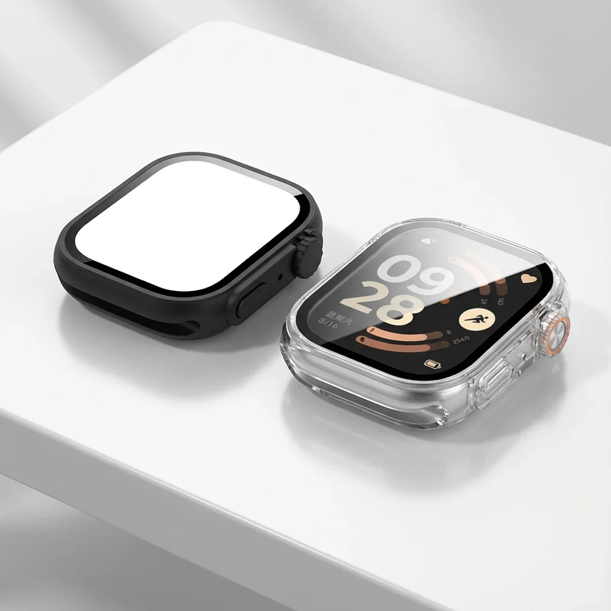 Glass+PU Case for Xiaomi Redmi Watch 6 Screen Protector Anti-scratch Film Bumper Hard Protective Cover for Redmi Watch 6 Shell image 4