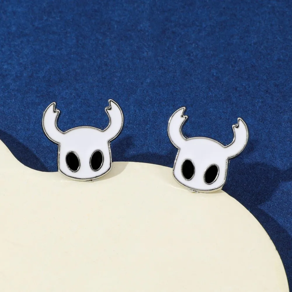 1 pair of gaming accessory earrings Hollow Knight main character ear studs cute accessory gallery 5