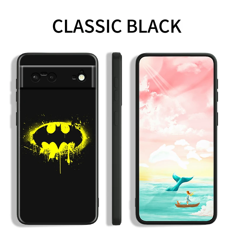 Cool Marvel B-Batmans Fashion For Google Pixel 9 8 7A 7 6A 6 5A 5 4 4A XL 5G Black Silicon Shockproof Shell Funda Phone Case